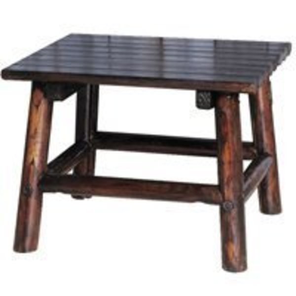 Leigh Country TX 93723 Charred Wood End Table, 20 in OAW, 18-1/2 in OAD, Wood Frame, Clear Lacquer Frame TX 93723